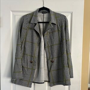 Stylish Black and White Houndstooth Women's Jacket